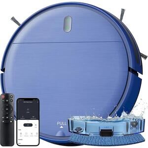BR151 Robot Vacuum & Mop Combo Alexa Compatible Auto Charge Blue New